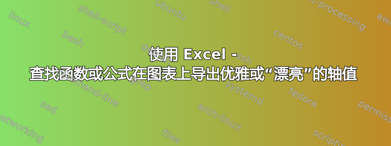 使用 Excel - 查找函数或公式在图表上导出优雅或“漂亮”的轴值