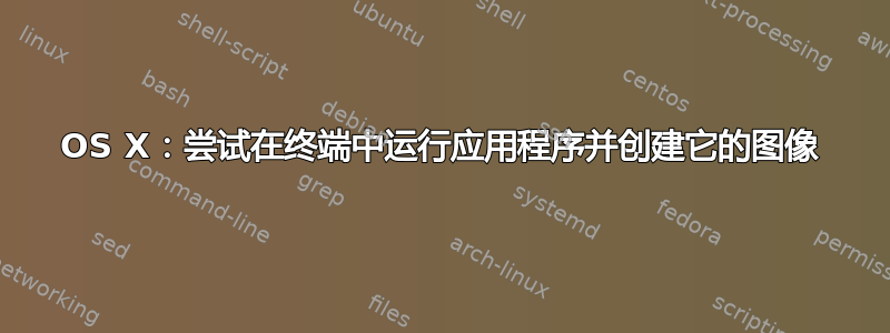 OS X：尝试在终端中运行应用程序并创建它的图像