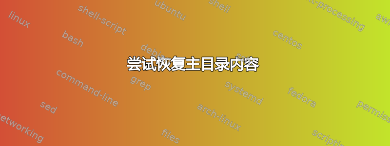 尝试恢复主目录内容