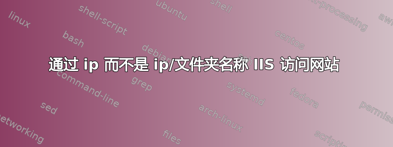 通过 ip 而不是 ip/文件夹名称 IIS 访问网站