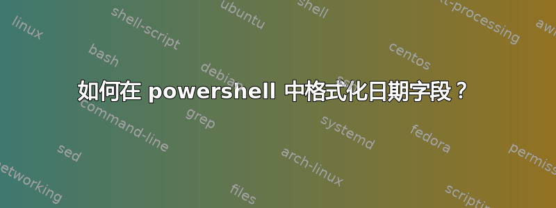 如何在 powershell 中格式化日期字段？