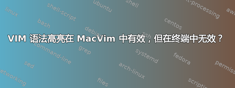 VIM 语法高亮在 MacVim 中有效，但在终端中无效？