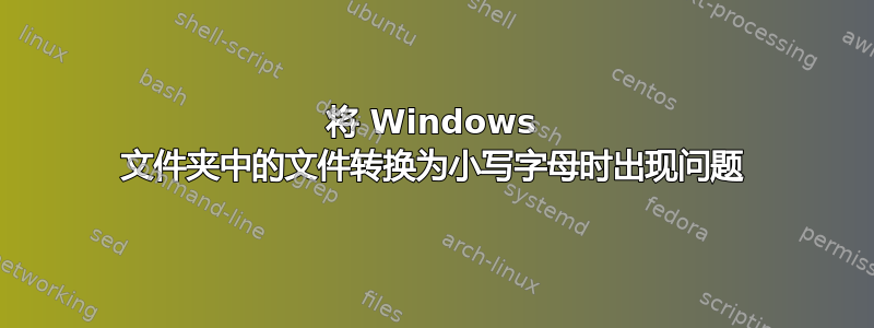 将 Windows 文件夹中的文件转换为小写字母时出现问题