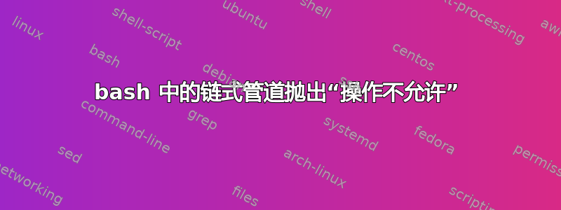 bash 中的链式管道抛出“操作不允许”