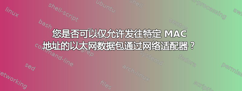 您是否可以仅允许发往特定 MAC 地址的以太网数据包通过网络适配器？