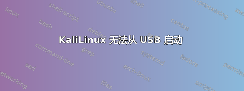 KaliLinux 无法从 USB 启动