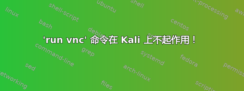 'run vnc' 命令在 Kali 上不起作用！