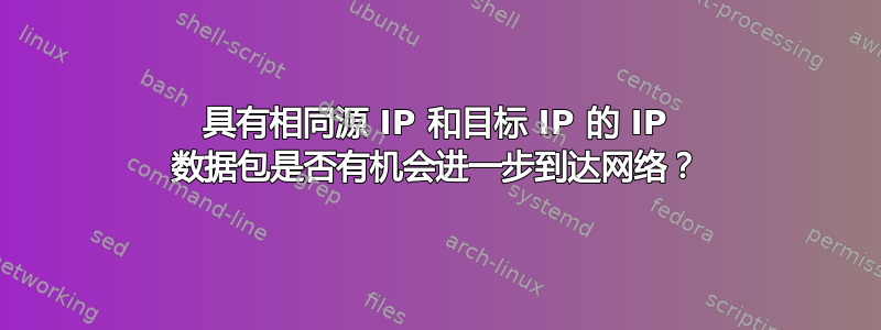 具有相同源 IP 和目标 IP 的 IP 数据包是否有机会进一步到达网络？