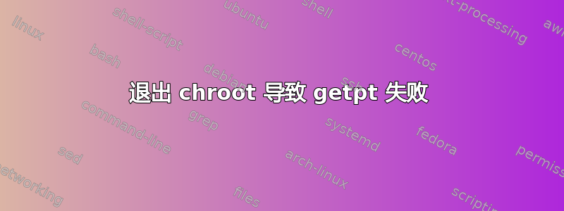 退出 chroot 导致 getpt 失败