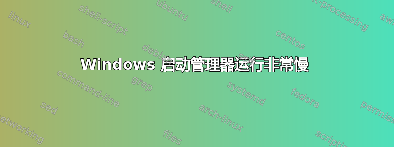 Windows 启动管理器运行非常慢