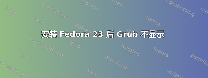 安装 Fedora 23 后 Grub 不显示