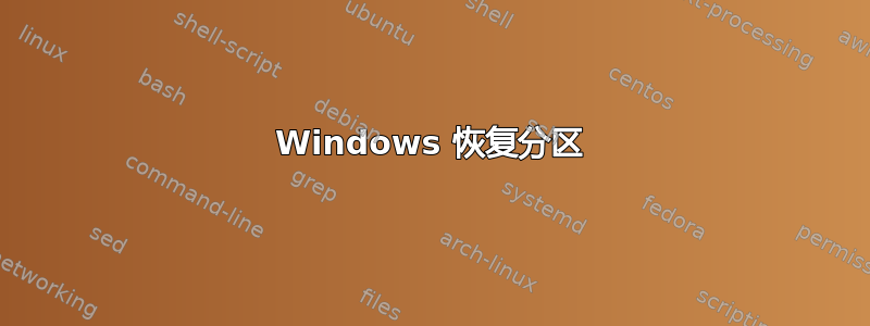 Windows 恢复分区