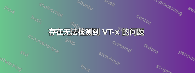 存在无法检测到 VT-x 的问题