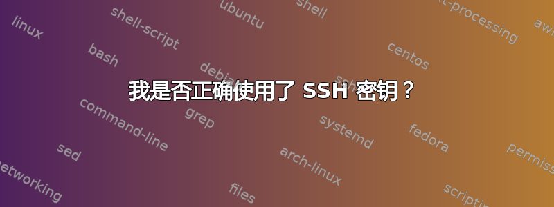 我是否正确使用了 SSH 密钥？