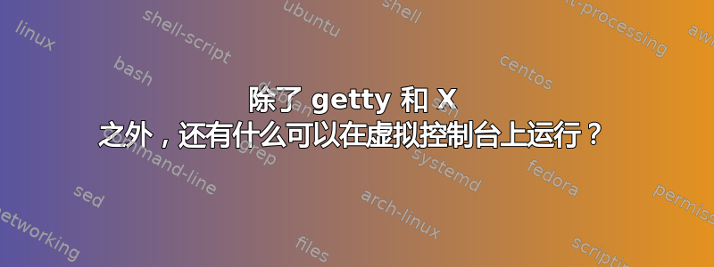 除了 getty 和 X 之外，还有什么可以在虚拟控制台上运行？