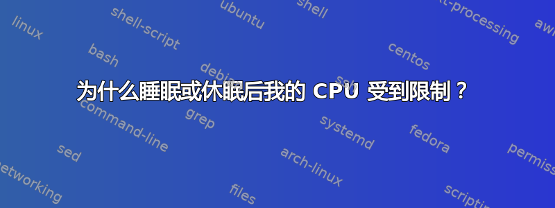 为什么睡眠或休眠后我的 CPU 受到限制？