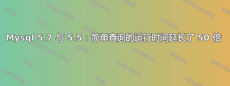 Mysql 5.7 与 5.5：简单查询的运行时间延长了 50 倍