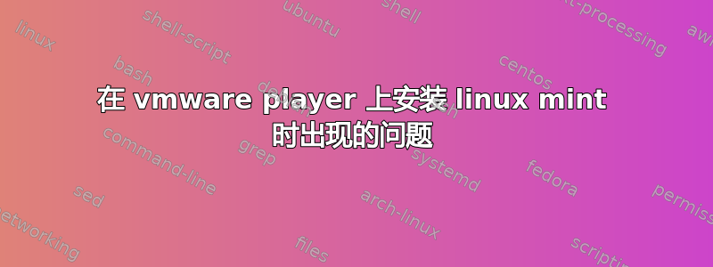 在 vmware player 上安装 linux mint 时出现的问题