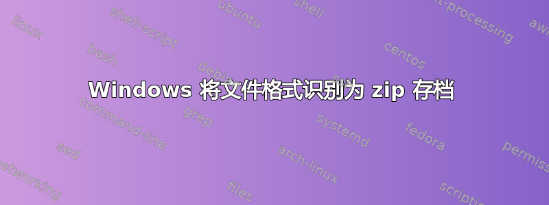 Windows 将文件格式识别为 zip 存档