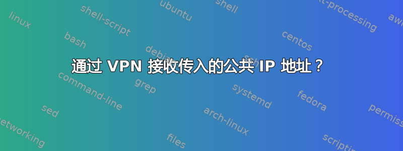 通过 VPN 接收传入的公共 IP 地址？