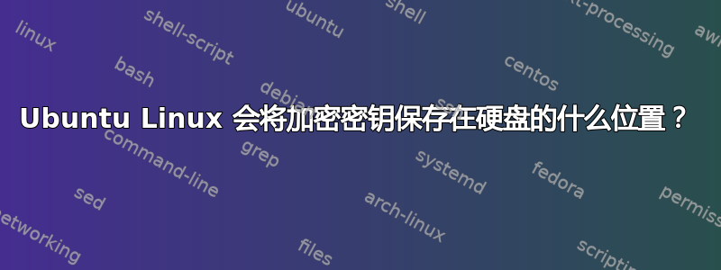 Ubuntu Linux 会将加密密钥保存在硬盘的什么位置？