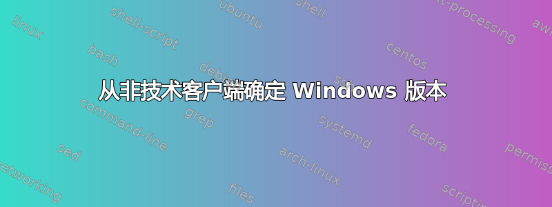 从非技术客户端确定 Windows 版本