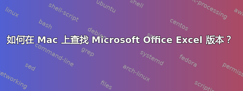 如何在 Mac 上查找 Microsoft Office Excel 版本？