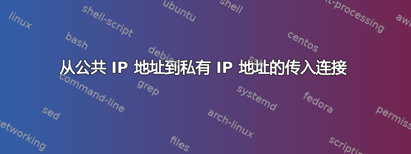 从公共 IP 地址到私有 IP 地址的传入连接