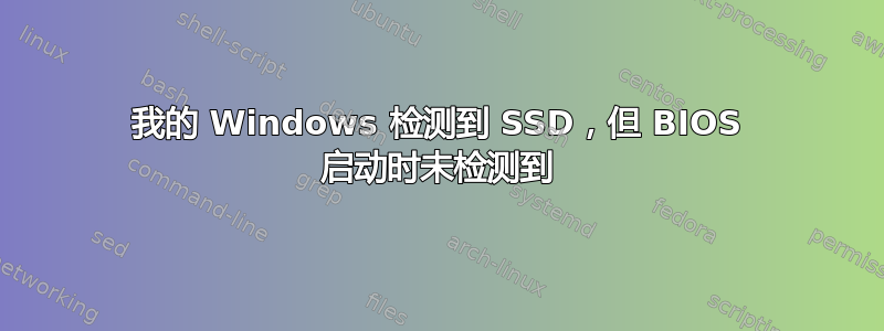 我的 Windows 检测到 SSD，但 BIOS 启动时未检测到