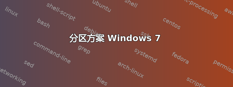 分区方案 Windows 7