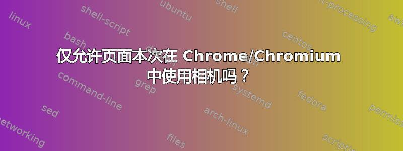 仅允许页面本次在 Chrome/Chromium 中使用相机吗？