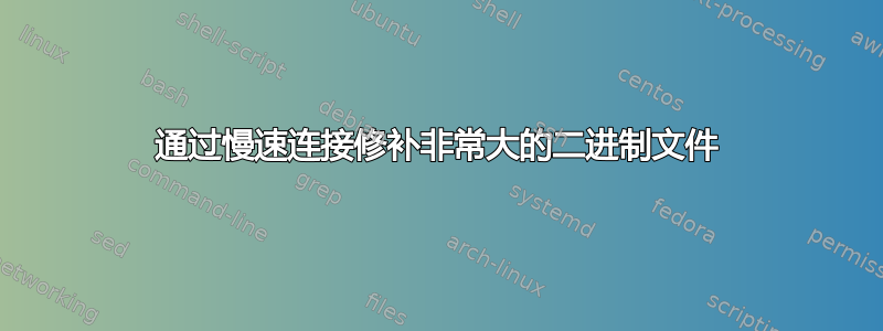 通过慢速连接修补非常大的二进制文件