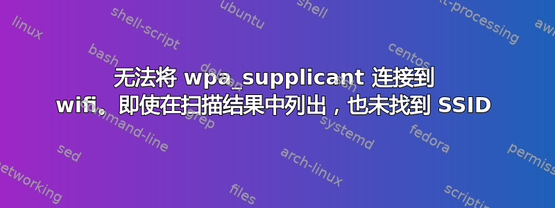 无法将 wpa_supplicant 连接到 wifi。即使在扫描结果中列出，也未找到 SSID