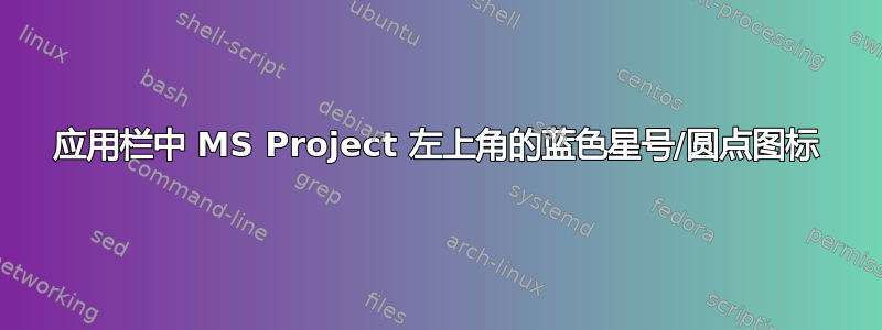 应用栏中 MS Project 左上角的蓝色星号/圆点图标