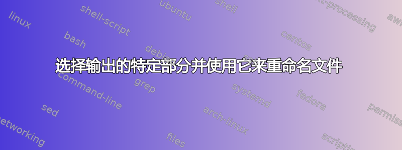 选择输出的特定部分并使用它来重命名文件