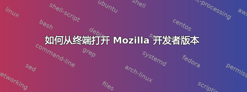 如何从终端打开 Mozilla 开发者版本