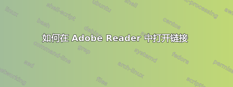 如何在 Adob​​e Reader 中打开链接