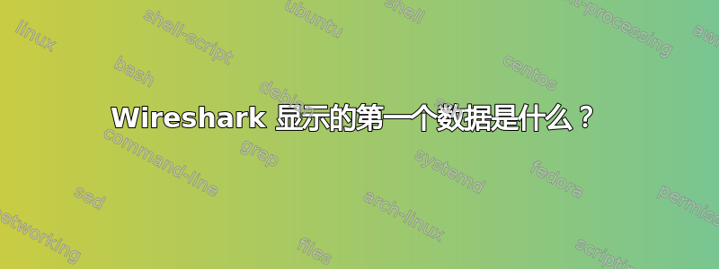 Wireshark 显示的第一个数据是什么？