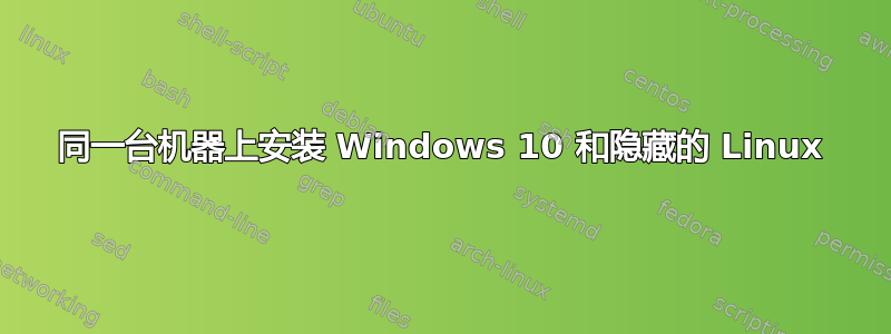 同一台机器上安装 Windows 10 和隐藏的 Linux