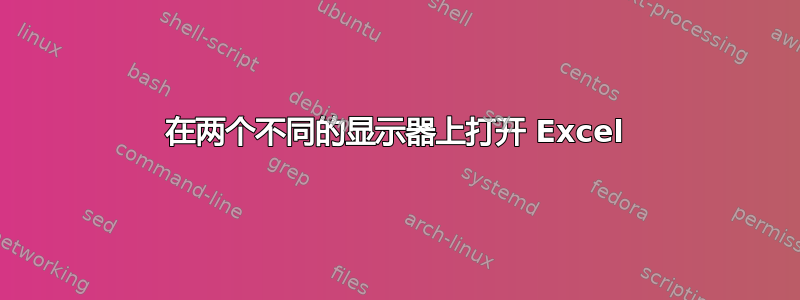 在两个不同的显示器上打开 Excel