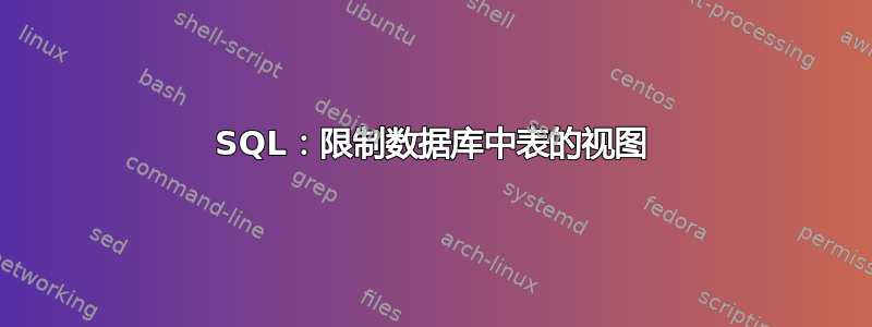 SQL：限制数据库中表的视图