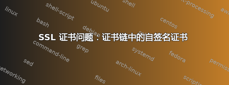 SSL 证书问题：证书链中的自签名证书