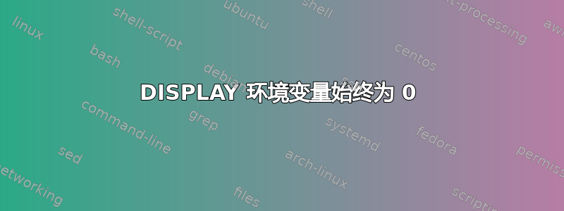 DISPLAY 环境变量始终为 0