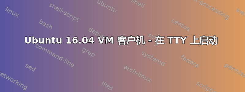 Ubuntu 16.04 VM 客户机 - 在 TTY 上启动