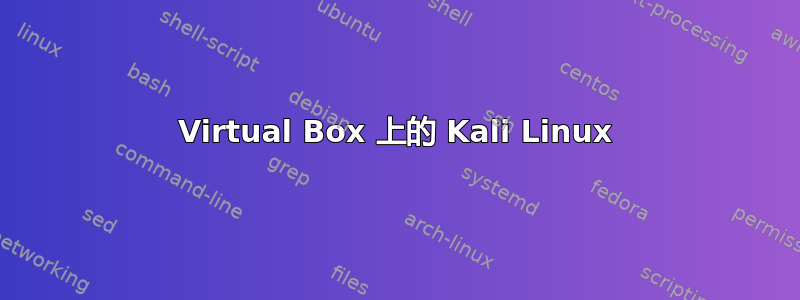 Virtual Box 上的 Kali Linux