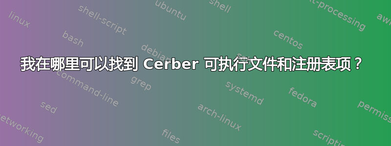 我在哪里可以找到 Cerber 可执行文件和注册表项？