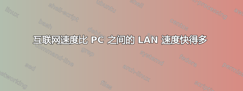 互联网速度比 PC 之间的 LAN 速度快得多