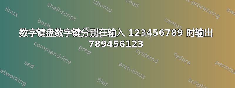 数字键盘数字键分别在输入 123456789 时输出 789456123