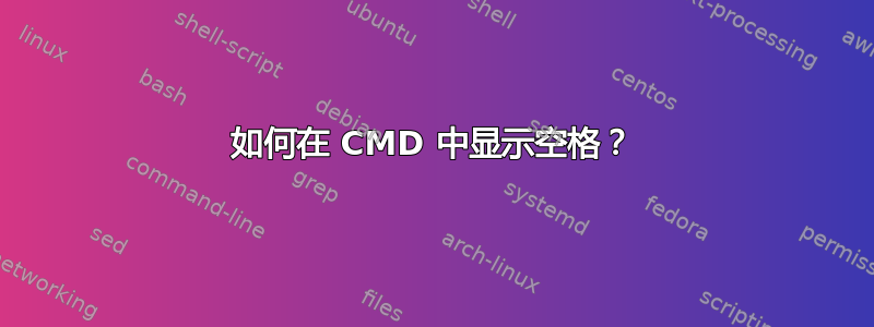 如何在 CMD 中显示空格？