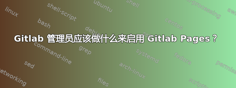 Gitlab 管理员应该做什么来启用 Gitlab Pages？